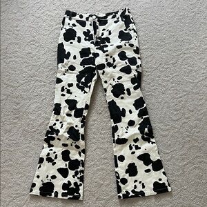 Emory Park Black and White Patterned Flare Pants